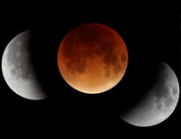 Observation publique de l'éclipse de lune à Solutré